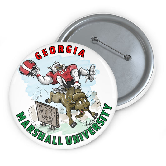 UGA Marshall University - Fun Bulldog Art, College Spirit, Sports Merchandise, Team Pride Buttons, Unique Accessories