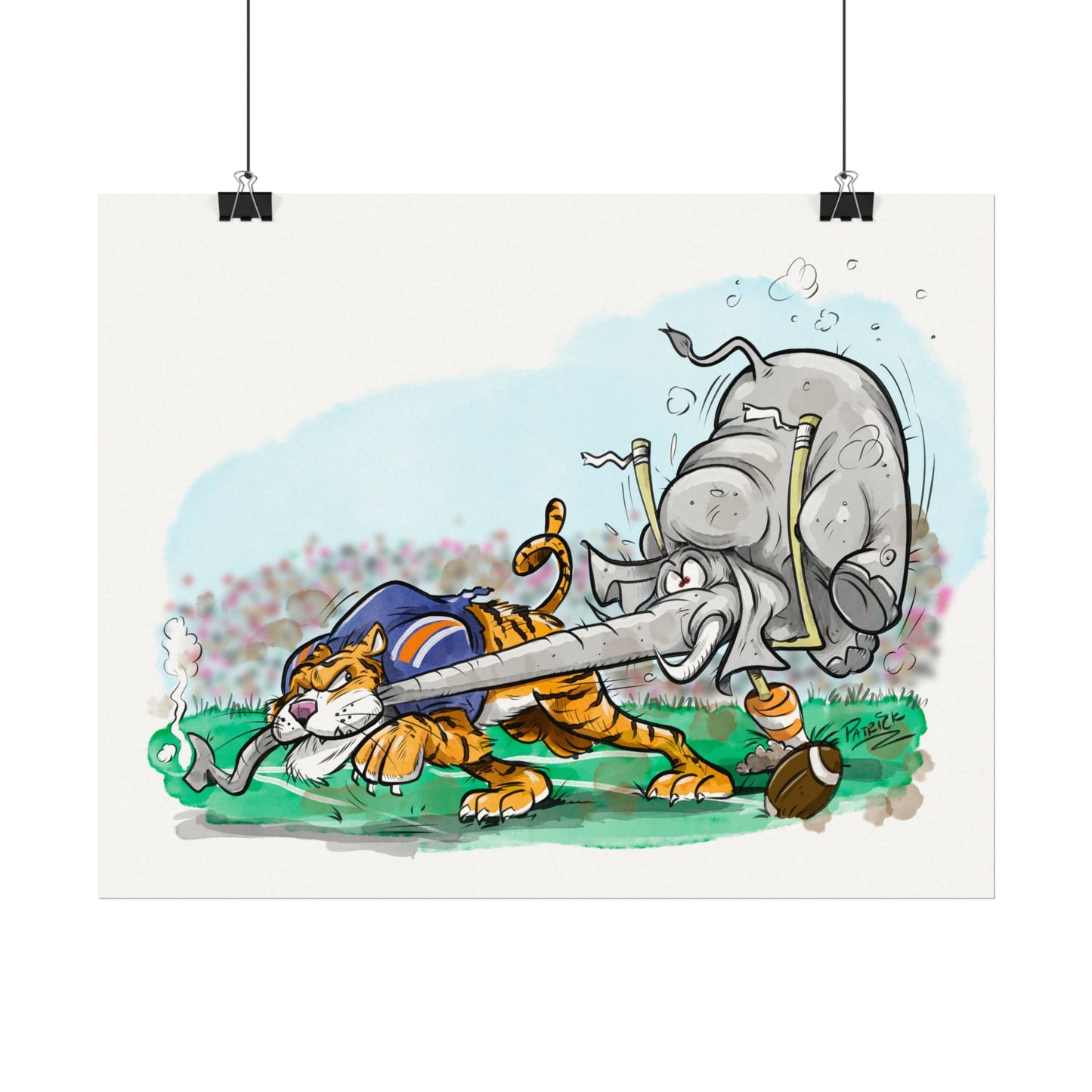 Auburn vs Alabama Art Print, College Team Decor, Game Day Wall Art, Unique Gift for Sports Fans, College football