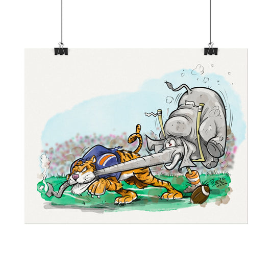 Auburn vs Alabama Art Print, College Team Decor, Game Day Wall Art, Unique Gift for Sports Fans, College football