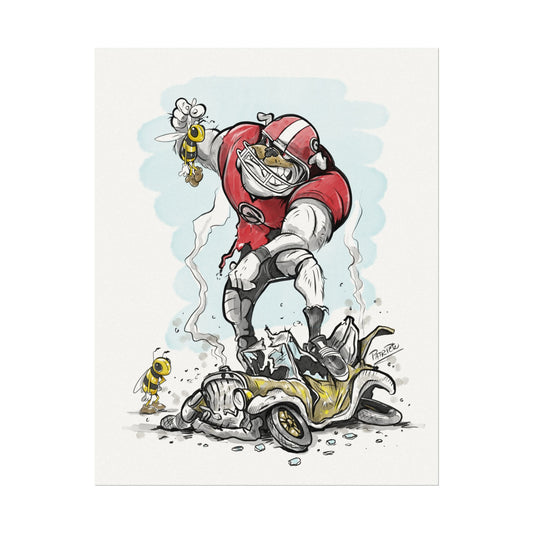 UGA, Georgia Tech 11x14 Poster - Fun Decor for Sports Fans, Kids' Room, Game Day, Unique Gift for Athletes, Watercolor Print
