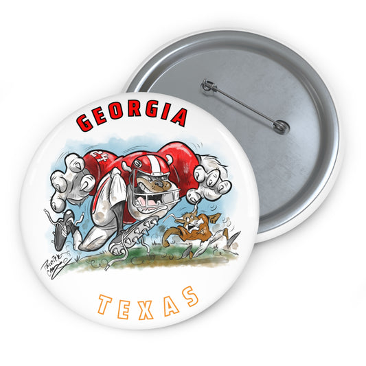 Gameday Georgia Texas Bulldog Pin Button - Unique Sports Merchandise