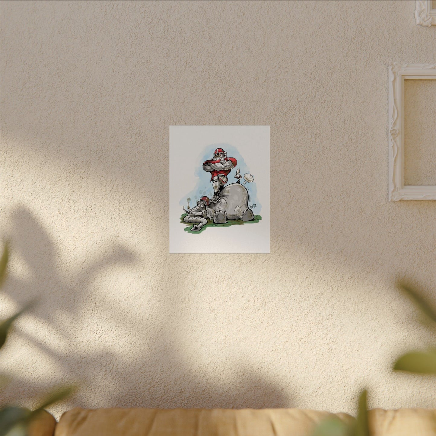 UGA Alabama Poster, Cartoon Wall Art, Football Decor, Gameday Decor, Unique Gift Idea, Sport Fan Art