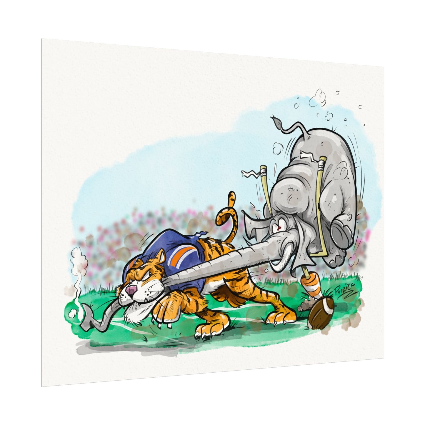 Auburn vs Alabama Art Print, College Team Decor, Game Day Wall Art, Unique Gift for Sports Fans, College football