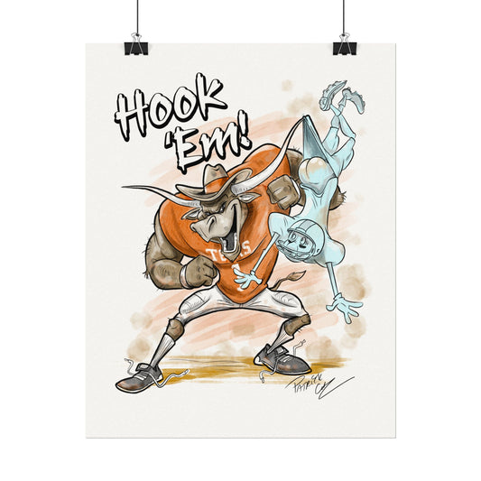 Texas Longhorns poster | Hook 'Em Artwork, Texan Decor, College Sports Wall Art, Gift for Students & Alumni