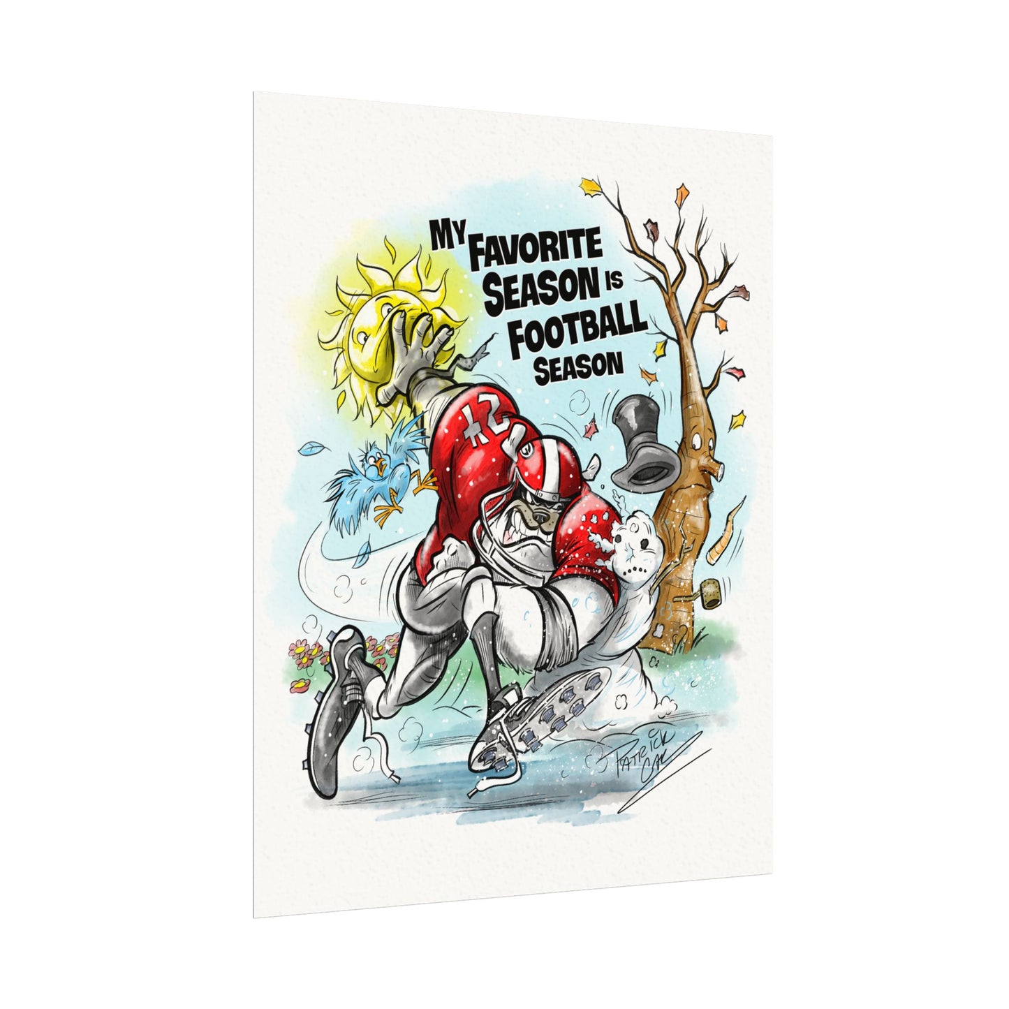 UGA Football Season 11x14 Poster, Wall Art, Home Decor, Sports Fan Gift, Fall Decor, Unique Gift for Him
