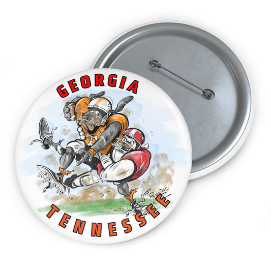 Gameday Football Team Pin Buttons - Tennessee vs Georgia