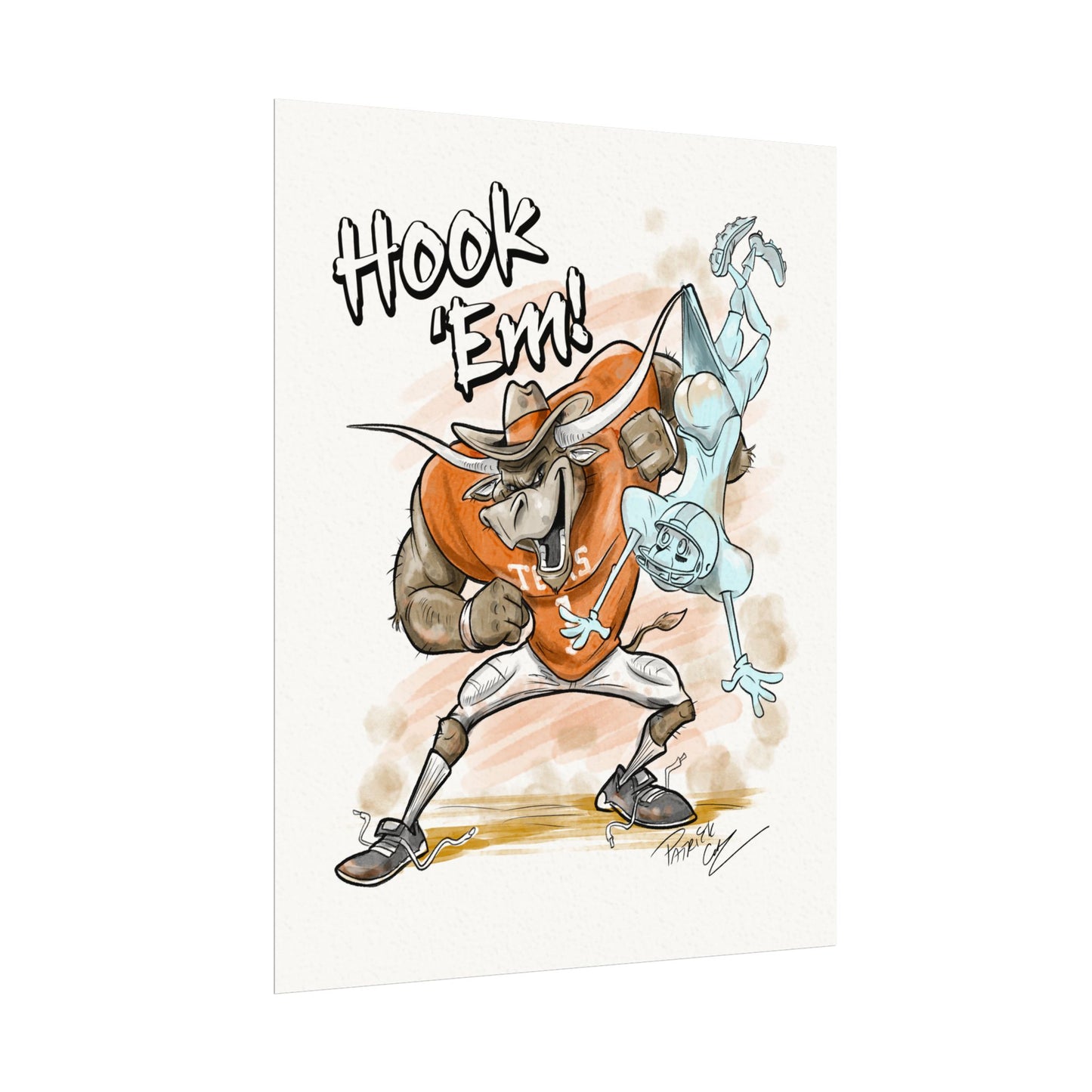 Texas Longhorns poster | Hook 'Em Artwork, Texan Decor, College Sports Wall Art, Gift for Students & Alumni