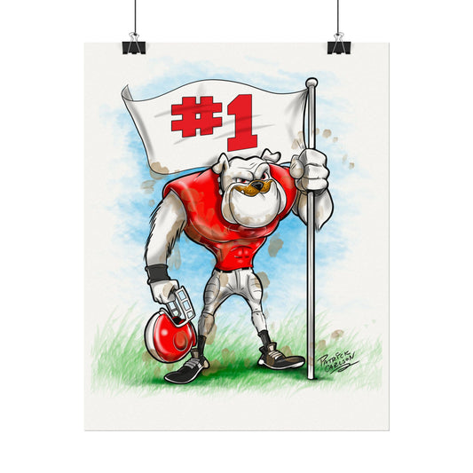UGA #1 Team Poster Print, Georgia Bulldog Art, Home Decor, Gift for Sports Lovers, Canvas Art Print