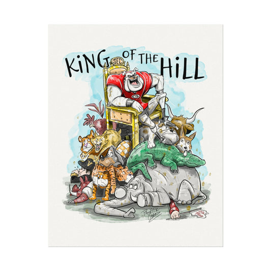 UGA King of the SEC Poster, King of the Hill Artwork, Unique Football Print, Sports Room Accent
