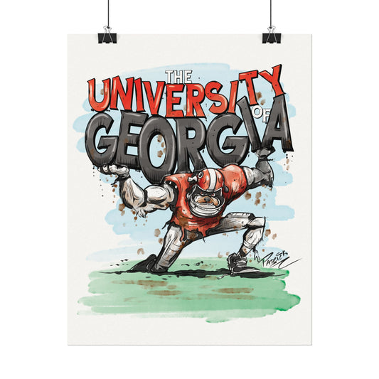 University of Georgia 11x14 Watercolor Poster, Sports Art for Fans, College Wall Decor, Game Day Decor, Unique Gift Idea