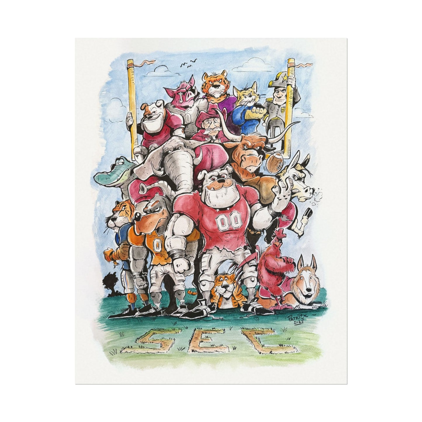 SEC Watercolor Print — Textured Matte Art Print