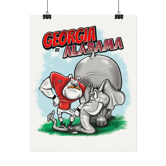 Georgia vs Alabama Sport Art Print, College Football Poster, Game Day Decor, Fan Art, Unique Wall Art