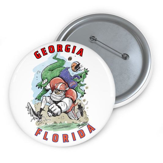 Gameday Sports Pin Button - Georgia vs Florida Football Design