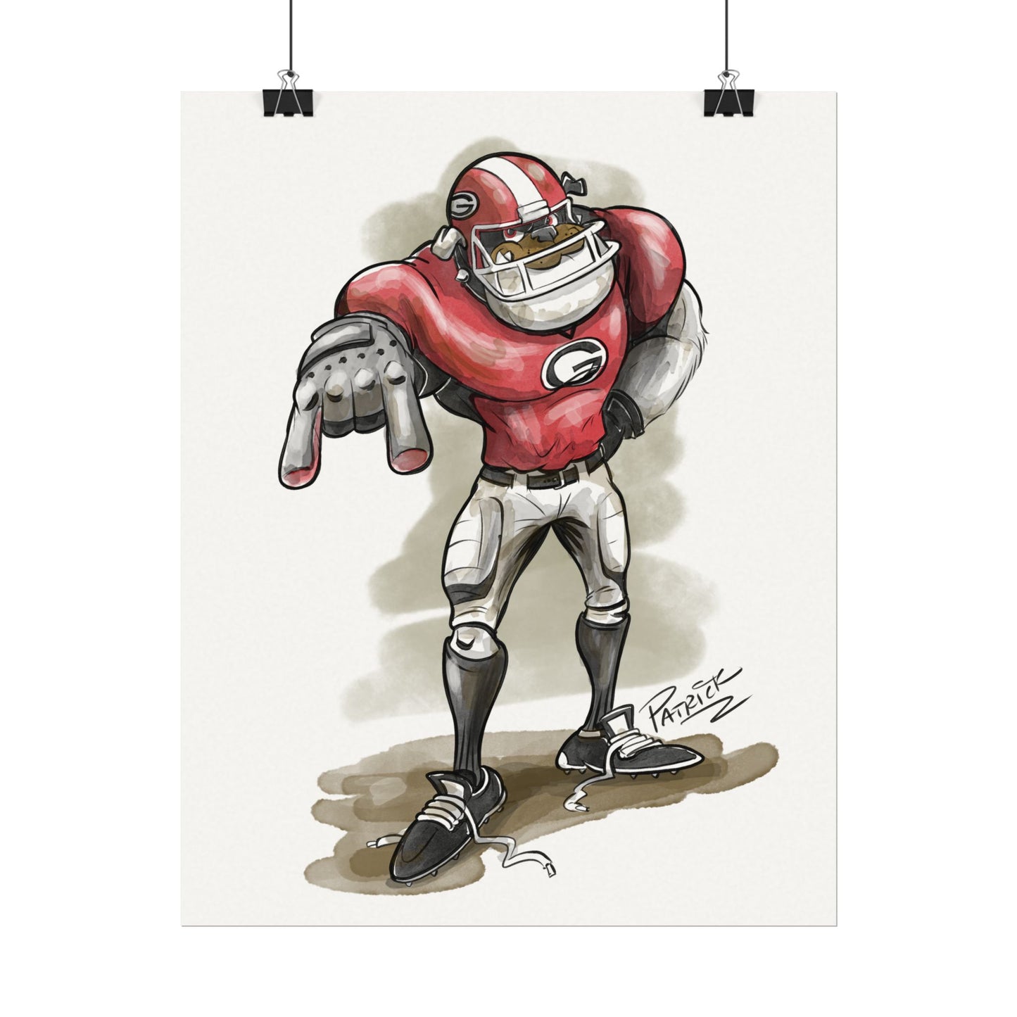 UGA Horns Down 11x14 poster - Gifts for Sports Lovers, Unique Home Decoration