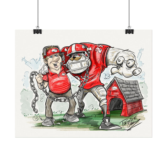 UGA Coach Art, Unique Gift for Sports Fans, Room Decor, College Football Art, Team Spirit Decor, Game Day Decoration