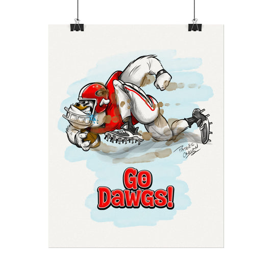 Go Dawgs! UGA Matte Posters, Sport Art, Home Decor, Gift for Fans, Wall Art, College Football