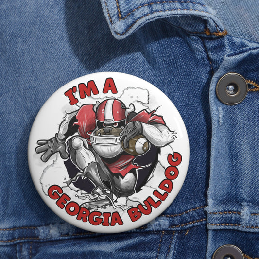 Custom Georgia Bulldog Pin Buttons, College Spirit Accessories, Sports Fan Badges, Unique Gifts for Students, Game Day Essentials