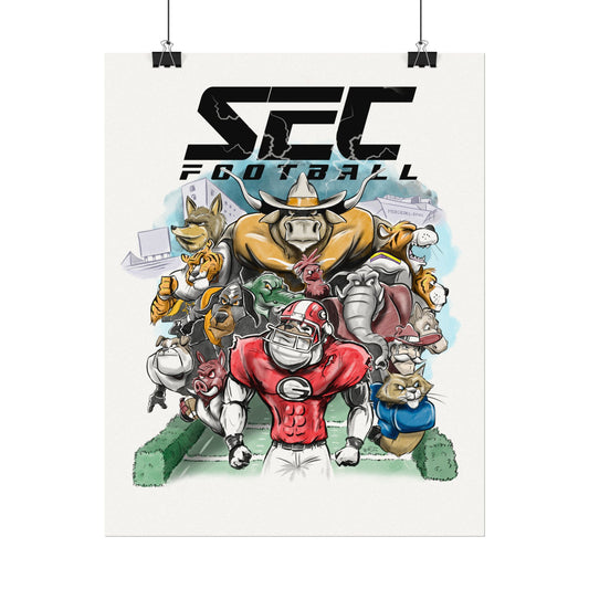 SEC Football Posters, SEC Football Art, Sports Wall Decor, Unique Gift for Fans, College football Decoration, Game Day Decor