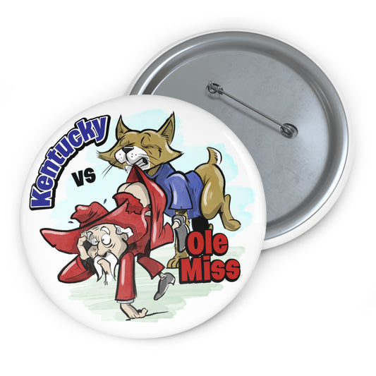 Kentucky Wildcats vs Ole Miss Team Pin Buttons, Fun Accessories, Game Day Flair, Collectible Badges, Gifts for Fans, Party Favors